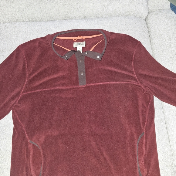Men's Fleece Button-Up Sweatshirts - Red, Blue, Green - Picture 4 of 4